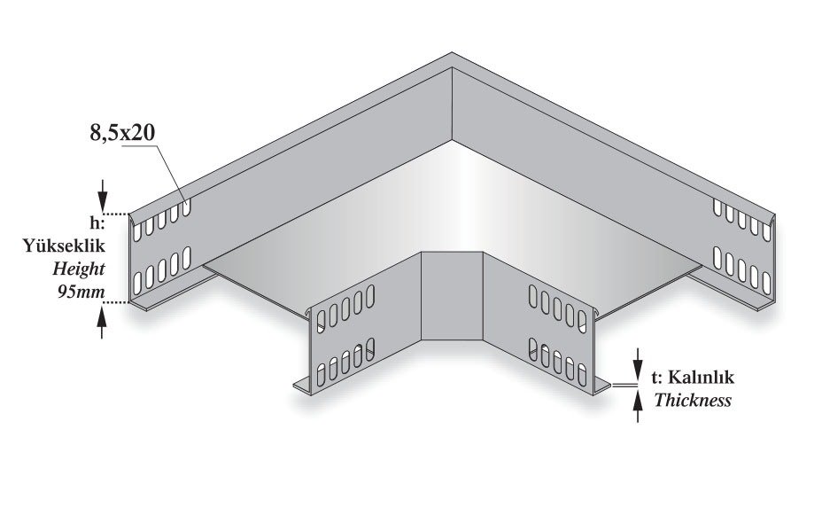 100mm 90 DERECE DÖNÜŞ (H:40mm)