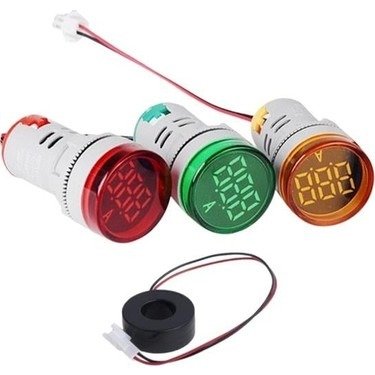 AMPERMETRE 22MM 0-100A LEDLİ KIRMIZI