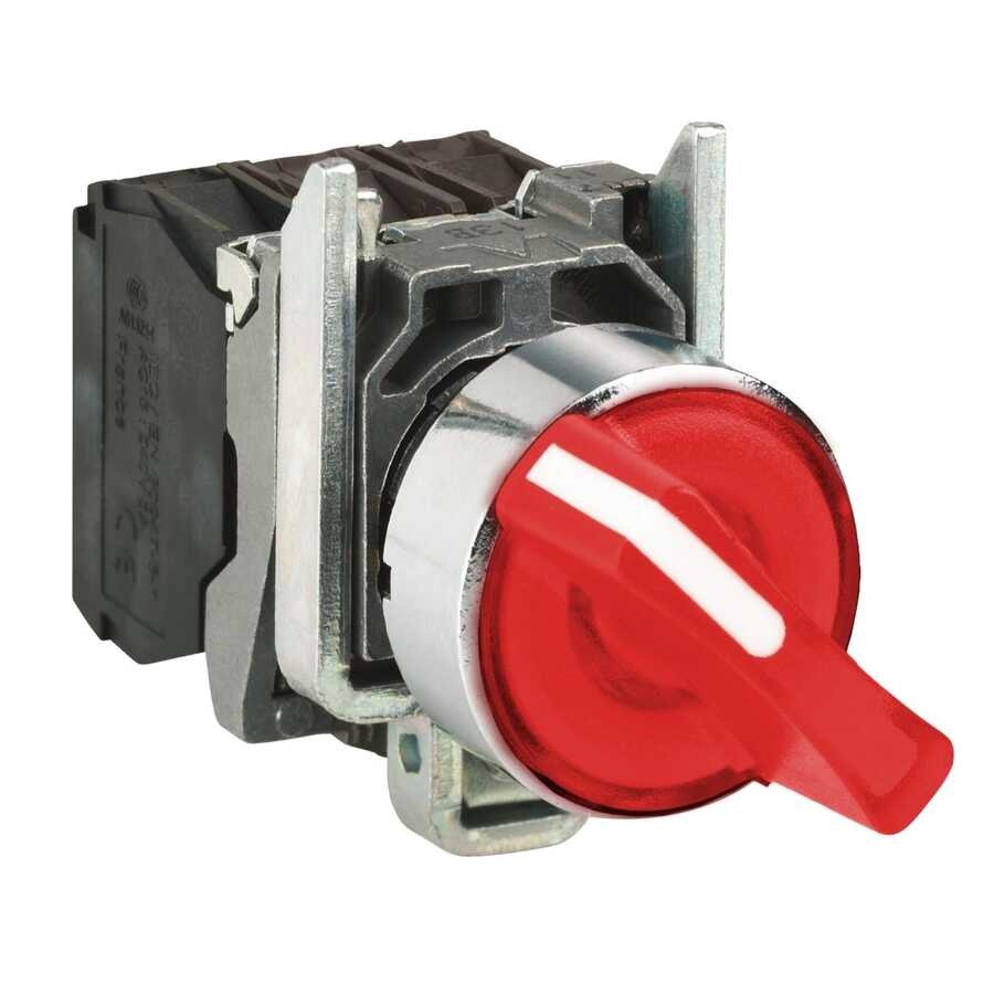 IŞIKLI MANDAL BUTON KIRMIZI 1NA+ 1NK 220 VAC(1-0-2)