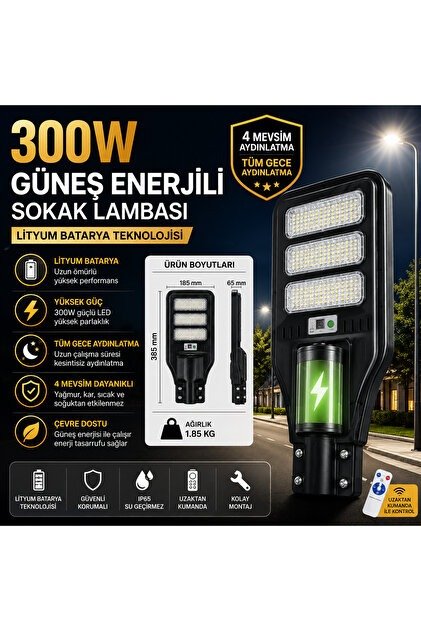 LED SOLAR SOKAK LAMBASI 300W