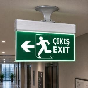 LEDLİ ACİL ÇIKIŞ-EXİT KOŞAN ADAM OKLU SABİT