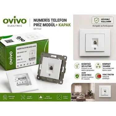 NÜMERİS TELEFON PRİZİ KABLOSUZ GRANO BEYAZ