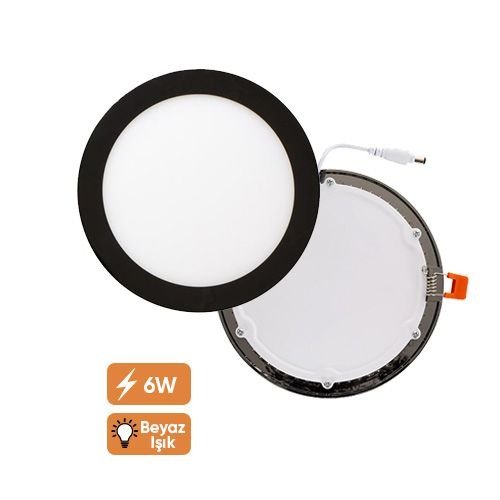 PANEL LED 6 W 6500K SİYAH